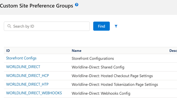 Dieses Bild zeigt, wo die zu konfigurierenden „WORLDLINE_DIRECT_WEBHOOKS“ zu finden sind.